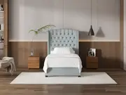 My Style Winged Headboard & Slimline Base - King Single / Duckegg / Standard Base