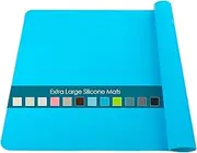 Extra Large Silicone Table Mat, Silicone Mat for Crafts Kids Dinner Placemat Desk Countertop Waterproof Protector Heat Insulation Kitchen Pastry Rolling Dough Pad Tool, Blue (23.62x15.75 inches)