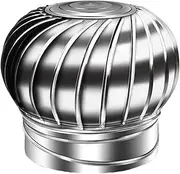 [ADZQM] Rotary Chimney Cowl Cap, Vents Chimney Pots,Stainless Steel Vent Cowl Rotating Spinner Anti-Downdraught,for Chimneys and Exhaust Vents Chimney Pots,with Fixed Feet,Top,300mm