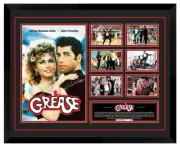 Grease 1978 John Travolta Olivia Newton John signed Framed Memorabilia