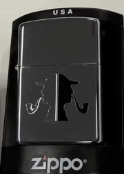 ZIPPO 2002 SHERLOCK HOLMES SMOKING PIPE LIGHTER SEALED IN BOX E84