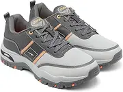 [ASIAN] Men's Everest-02 Sports Trekking & Hiking,Walking Shoes with Rubber Outsole & Memory Foam Insole Lace-Up Shoes for Men's & Boy's Dark Grey RED