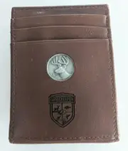 Mossy Oak Gamekeepers Men's Front Pocket Billfold, Brown Leather Wallet