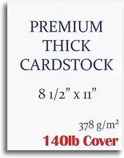 Extra Heavy Duty 140lb Cover Cardstock - Bright White - 379gsm 18pt Thick Paper for Inkjet & Laser Printers - 8-1/2" x 11" (100 Sheets Pack)