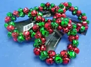 Robert Stanley Set of 4 Christmas Napkin Rings Red/Green Metal Bells 3" x 3"