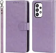 [Cavor] for Samsung Galaxy A53 5G Wallet Case for Women Flip Folio Kickstand PU Leather Case with Card Holder Wristlet Hand Strap Stand Protective Cover for Galaxy A53 5G 6.5'' Phone Cases-Purple