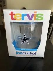 Tervis Clear Dallas Cowboys Star Patch Ice Bucket Lid Tongs NIB Football