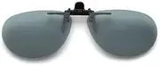 [Generic] Clip on polarised 100% UV filtered Smoke coloured narrow aviator attachment to glasses