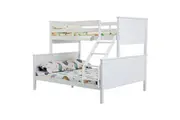 Kingston Slumber Triple Wooden Single Over Double Bunk Bed Frame for Kids, Convertible Design, White