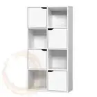 Artiss Display Shelf 8 Cube Storage 4 Door Cabinet Bookshelf Unit White
