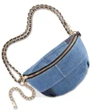 Steve Madden Drama Denim Patch Belt Bag New
