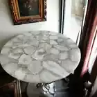 Round White Agate Stone Center Sofa Coffee Table Top Kitchen Slab Counter Desk