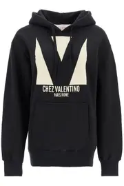 [VALENTINO GARAVANI] VALENTINO GARAVANI chez valentino oversized hoodie L Black