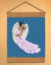 African American Angel Tapestry Wall Hanging Artwork Sylvia Walker