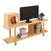 在飛比找momo購物網優惠-【DFhouse】卡麥隆-5尺實木電視櫃+實木貓窩+收納箱