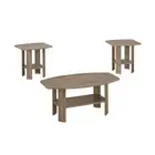 Set of Three 36 Taupe Coffee Table With Shelf