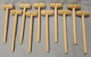 Set of 10 Mini Wood Hammer for Art, Crafts, Toys, Crab Mallet, Paintable