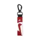 【NIKE 耐吉】鑰匙圈 Premium Key Holder 紅 白 皮革 勾勾 荔枝皮(N101104864-2OS)