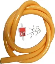 TDR 1 Meter Gold Fuel Petrol Line Hose with Inline Fuel Filter for Pit Trail Quad Dirt Bike ATV Buggy, 10mm Outer 5mm Inner Diameter Fuel Hose Tube