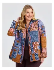 [Taking Shape] Reversible Quilt Natural Jacket in Print