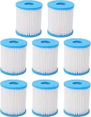 Respicefinem 8 Pcs Pool Filter Cartridge with Strong Filtration Ability Heavy Duty Polyester Reusable for E Pump Pools Swimming Pools Spa Pools