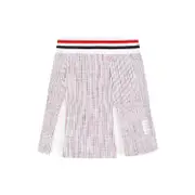 [Thom Browne] Thom Browne-White Cotton Box Pleated Mini Skirt-Donna 42 IT