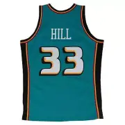 Mitchell & Ness Teal NBA Detroit Pistons Grant Hill 1998 Road Swingman Jersey -