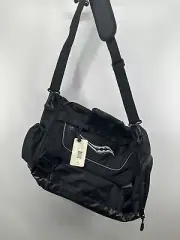 Saucony Messenger Bag Black Large Shoulder Laptop Red Interior Gym NEW W Tag