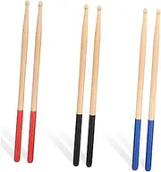 SUPVOX 3 Pairs Non Slip Maple Drumsticks Reliable Wooden Drumsticks for Adults for Beginners and Professionals Lightweight Durable Percussion Accessories
