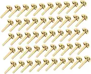 NUOBESTY 50pcs Mushroom Nails with Two Feet Nail Art Accessories Claw Nails DIY Craft Mini Brads Small Brads Nail Decorations Fasteners Brads Stamping Brads Two-Legged Rivets Golden Plastic