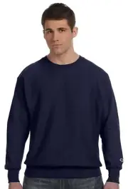 Champion Men's Sweatshirt Small Navy Reverse Weave Crew Neck Cotton Athletic