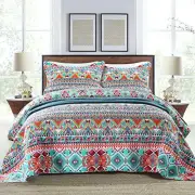 Cotton Bedspread Quilt Sets-Reversible Patchwork Coverlet Set, Boundless