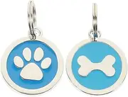 Mipcase Custom Labels Round Labels Pet ID Tag 2pcs: Dog Name Tag Engraved Dog Cat ID Tag Dog Anti-Lost Tag Custom Dog Tag Decorative Identity Collar Tag Custom Tags Custom Label