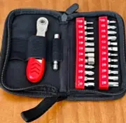 Right Angle Screwdriver 14 Piece Mini Ratchet Set 1/4 Ratchet, Hex, Phillips etc