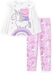 [Peppa Pig] Girls Pant Sets Long Sleeves Top Tee Shirt and Leggings Outfits Clothes for Fall Casual Clothing Set Toddler Girl