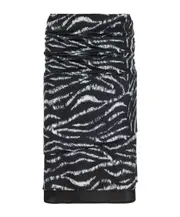 The Attico Zebra Printed Satin Midi Skirt IT40,IT44,IT42,IT38 black and white