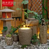 在飛比找蝦皮商城精選優惠-日式庭院魚池造景花園佈置景觀室內循環水陽臺裝飾流水噴泉擺件