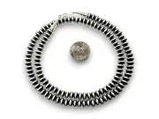 Navajo Pearls Sterling Silver Rondelles Saucer Flat Bead Necklace 6mm 22" 60622