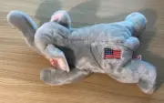 Righty Elephant Ty Beanie Buddies Plush Gray 16" Embroider USA Flag Republican
