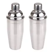 2PK Bartender Stainless Steel Cocktail Shaker Drink Mixer Barware 700ml Silver