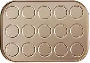 Non-Stick Macaron Baking Mould Set, Carbon Steel with Circle Indents for Perfect Macarons(15 Holes)