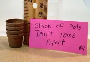 Dollhouse miniature 1/12th scale brown stack of resin pots DO NOT COME APART