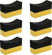 Unlorspy 6 Pcs Tire Applicator Dressing Shine Sponge, Tire Dressing Applicator Pads, Color Polishing Sponge for Car Glass, Painted Steel & Porcelain, Yellow
