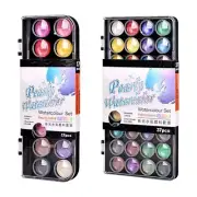 16/36 Colors Watercolor Paint Set Pearlescent Pigment Solid Watercolor Painting