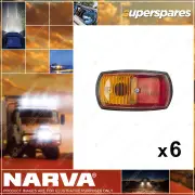 6 x Narva Side Marker Lamp Lights Red Amber 12V and 24V 125x65mm Marker Lights