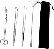 jojofuny 1 Set Stainless Steel Aquatic Plants Tool Kit Aquarium Cleaning Tools for Pruning Maintaining Aquatic Plants Durable and Easy to Use