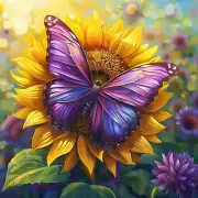 Butterfly Paint by Numbers Kit for Adults Beginner, Purple Butterfly Adult Paint