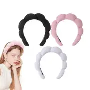 Nevenka 3 Pcs Spa Headband for Women Sponge for Washing Face Skincare Shower-SetA