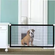 Dog Safety Gate Pet Safe Mesh Fence Portable Folding Baby Safety Gate Fence Y2J0