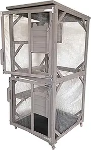 Flylline Wooden 180cm Cat Condo Catio House Kitten Ferret Enclosure Cage